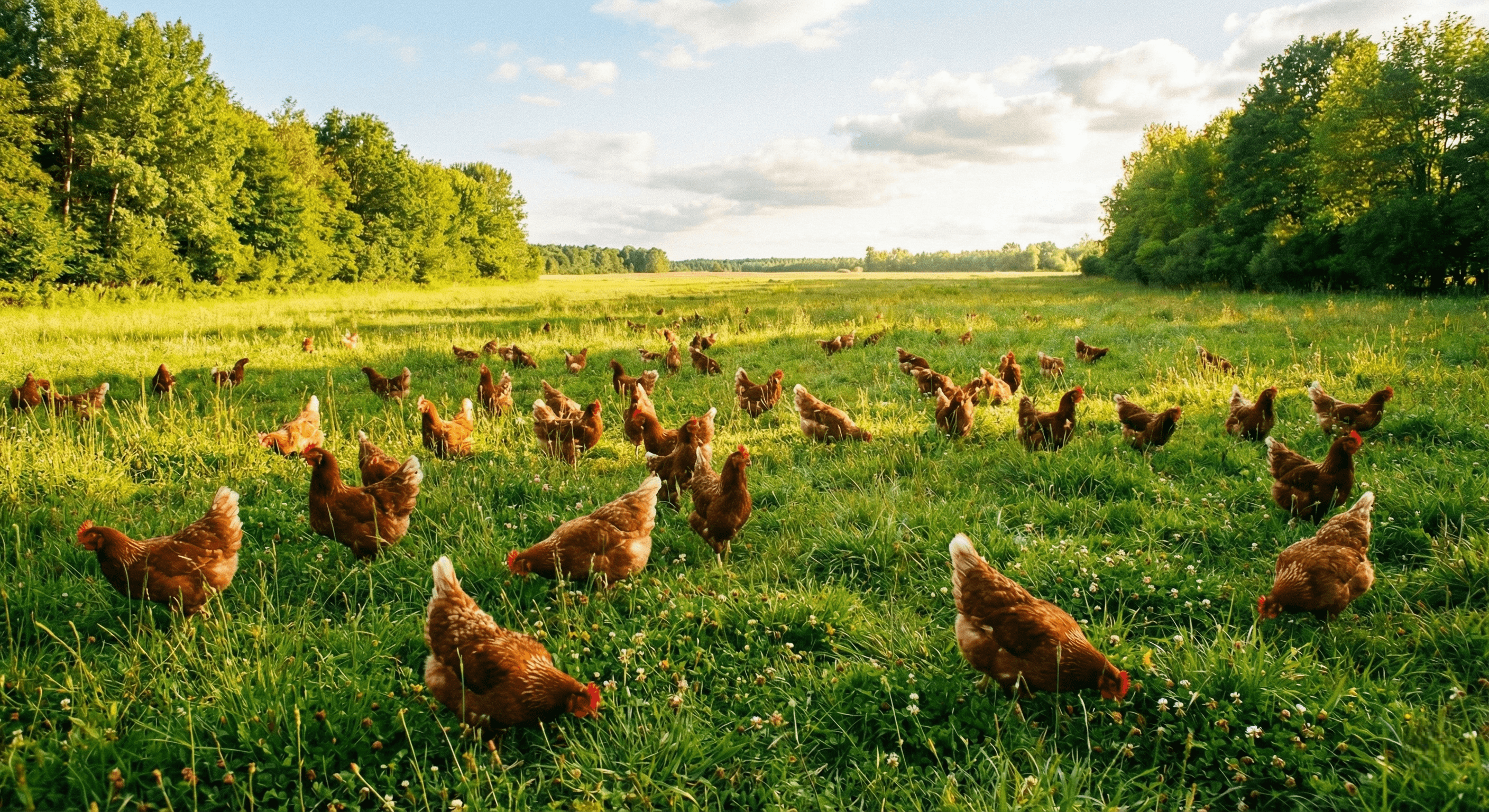 La Ferme Armori - Poules en liberté dans la prairie bretonne